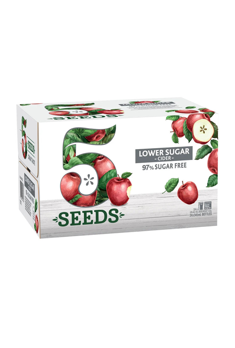 5 Seeds Low Sugar Cider Bottles 345mL 24 Pack