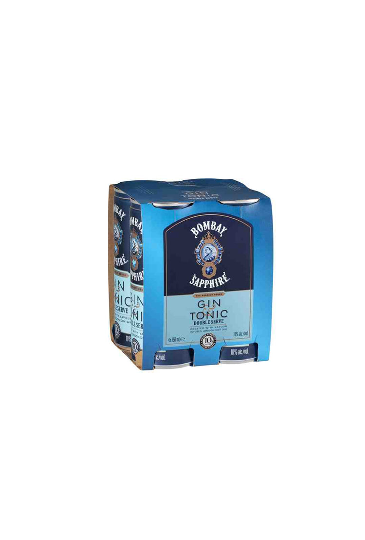 Bombay Sapphire Gin & Tonic Double Serve 10.0% 4 Pack 250ml
