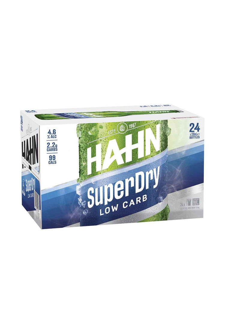 Hahn Super Dry Low Carb Beer Bottle 4.6% 24pack 330ml
