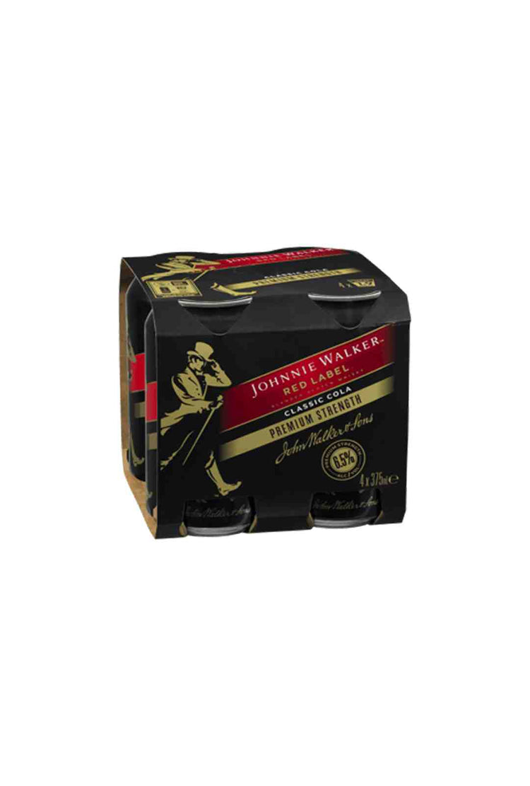 Johnnie Walker Red & Cola 6.5% Can 4 Pack 375ml