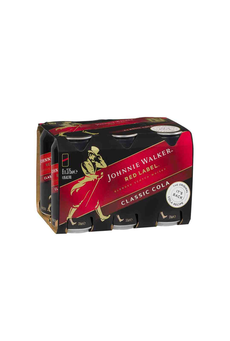 Johnnie Walker Red & Cola 4.6% Can 6 Pack 375ml
