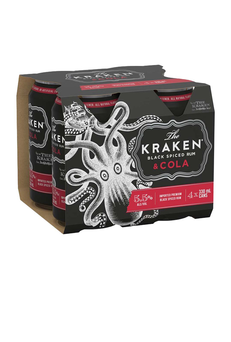 Kraken Spiced Rum & Cola 4 Pack 5.5% Cans 330ml