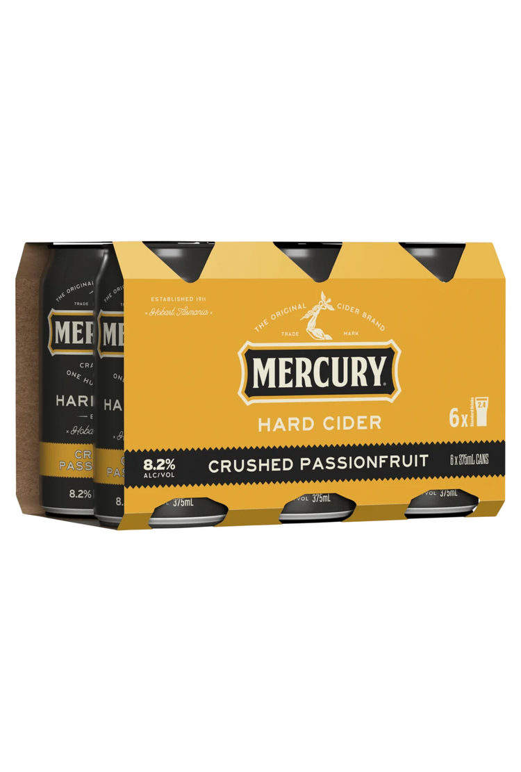 Mercury Hard Cider Crushed Passionfruit 8.2% 375mL 6 Pack Cans