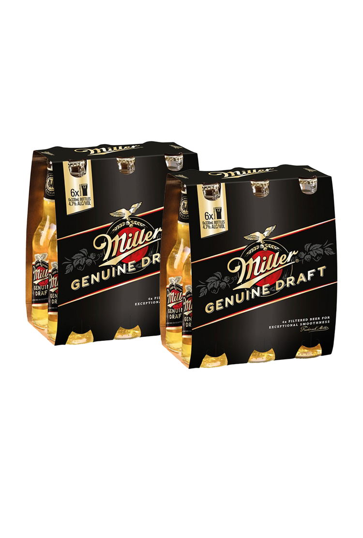 Miller's Genuine Draft Bottle 4.7% 6pack 330ml