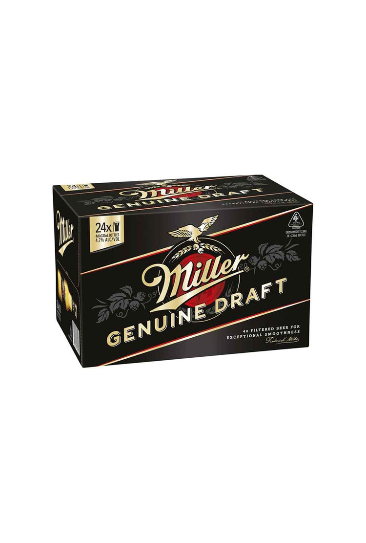 Miller's Genuine Draft Bottle 4.7% 24pack 330ml