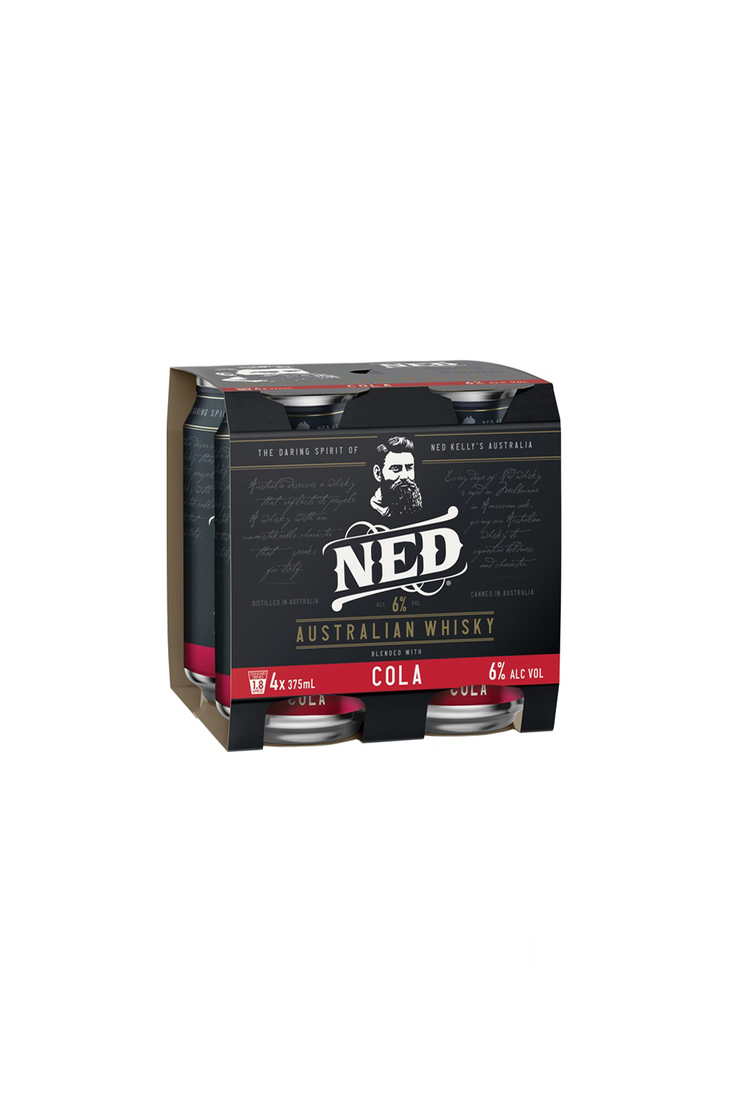 NED Australian Whisky & Cola 6.0% 375ml Cans 4 Pack