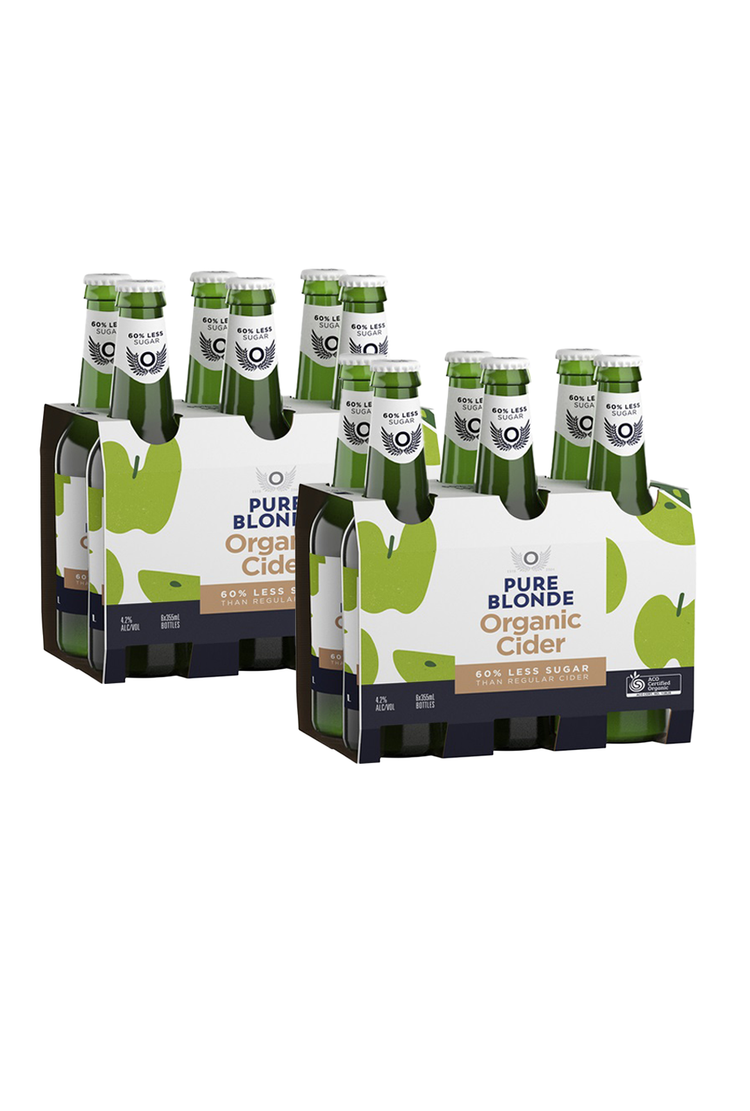 Pure Blond Organic Cider Bottles 4.2% 6pack 355ml