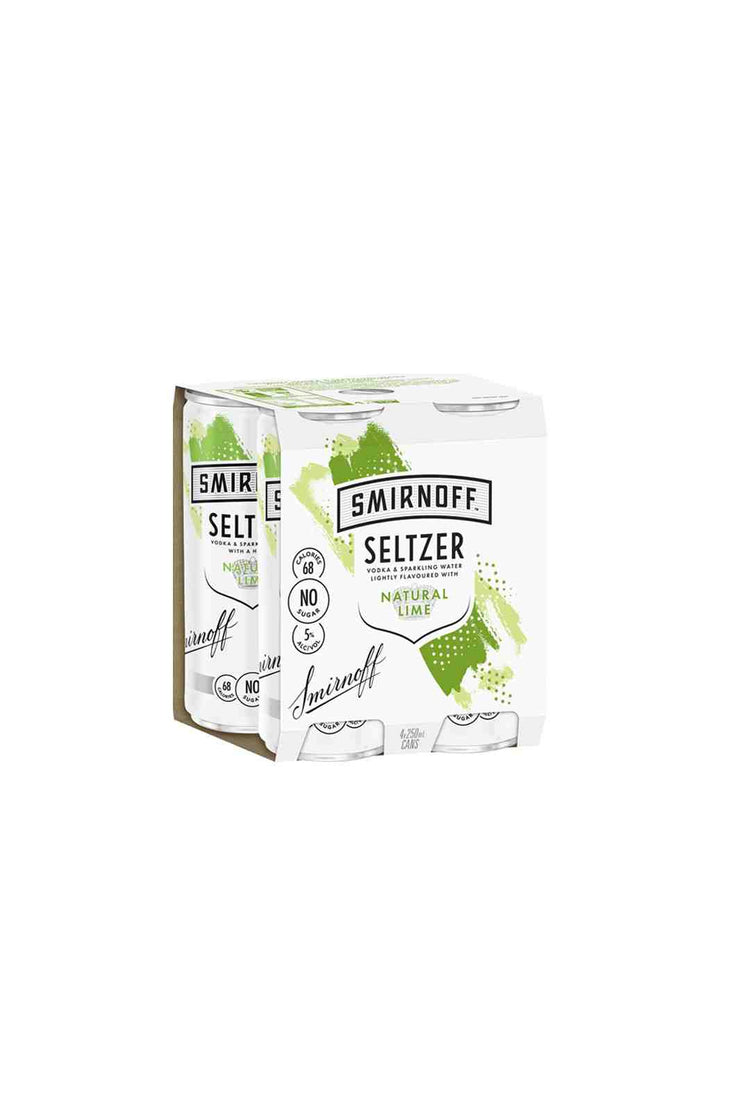 Smirnoff Lime Seltzer 4 Pack  5.0% 250ml Cans