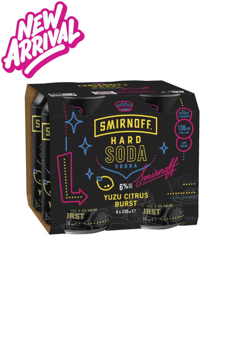 Smirnoff Hard Soda Yuzu Citrus Burst 6%  Cans 330mL