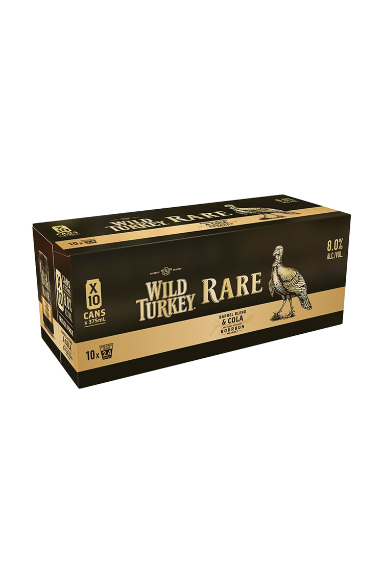 Wild Turkey Rare & Cola 8.0% 10 Pack Cans 375ml