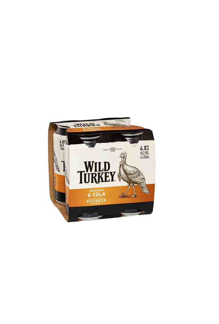 Wild Turkey & Cola Original  4.8% 4 pack Cans 375ml