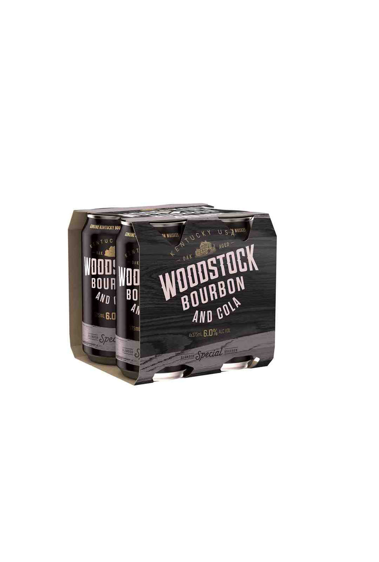 Woodstock & Cola Cans 6% 4 Pack 375ml