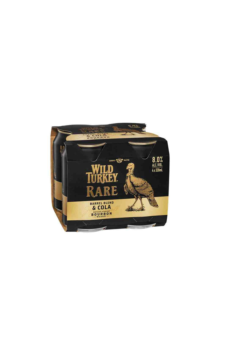 Wild Turkey Rare & Cola 8.0% 4 Pack Cans 375ml